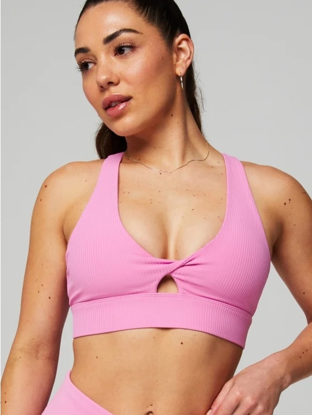 Plus size fabletics Oasis Rib Twist Medium Impact Sports Bra